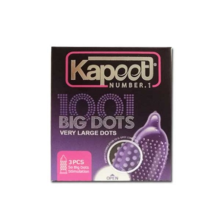کاندوم خاردار درشت کاپوت مدل Kapoot Big Dots بسته 3 عددی